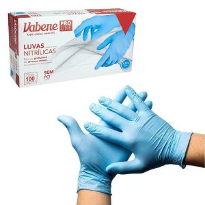 LUVA NITRILICA PROTECAO INDUSTRIAL AZUL G  - Vabene