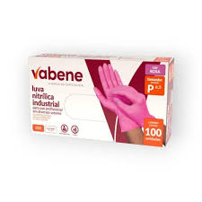 LUVA NITRILICA PROTECAO INDUSTRIAL ROSA P - Vabene