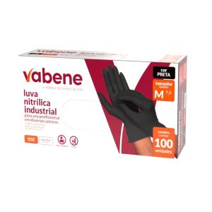 LUVA NITRILICA PROTECAO INDUSTRIAL PRETA   - Vabene